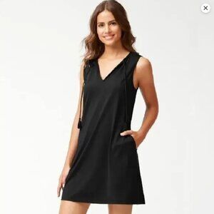 Tommy Bahama Black Pearl Split Neck Spa Coverup Dress  Sz L